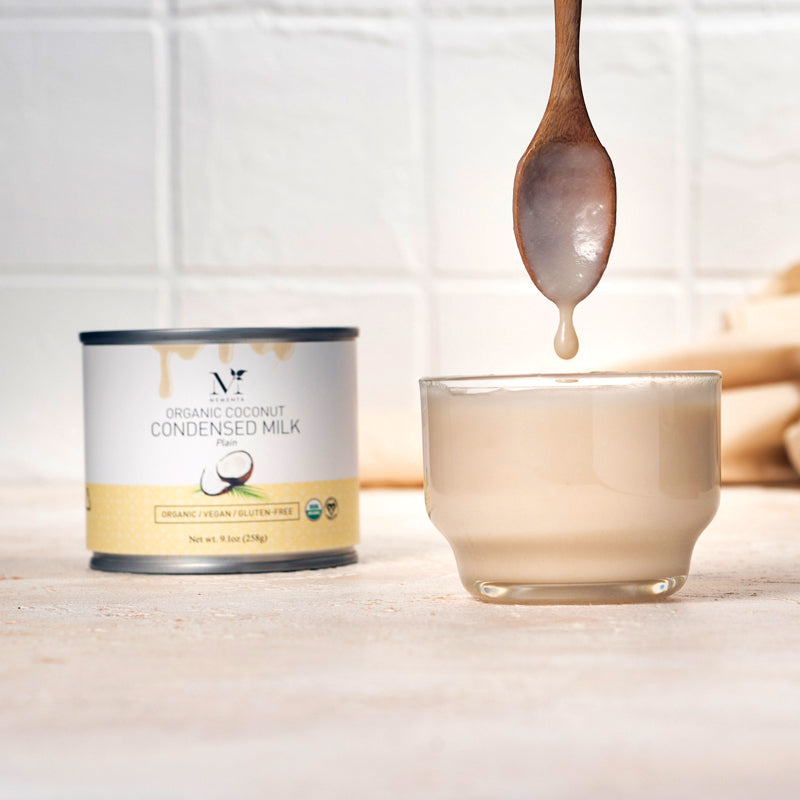 Organic Coconut Condensed Milk - Plain | Mementa Inc | Organic Coconut Cooking Ingredients, Plant Based Foods & Beverages, Vegan Meat Alternatives