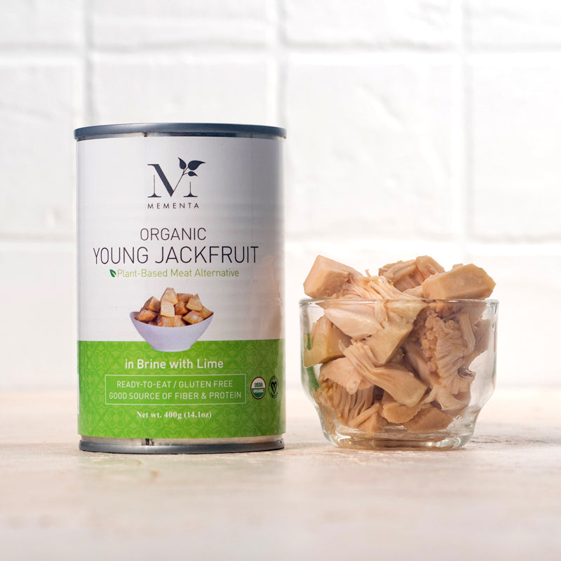 Organic Jackfruit, Plain in Brine w lime | Mementa Inc | Organic Coconut Cooking Ingredients, Plant Based Foods & Beverages, Vegan Meat Alternatives