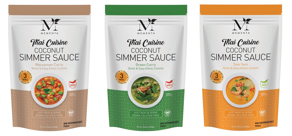 Thai Cuisine Coconut Simmer Sauce, Green Curry | Mementa Inc | Organic Coconut Cooking Ingredients, Plant Based Foods & Beverages, Vegan Meat Alternatives